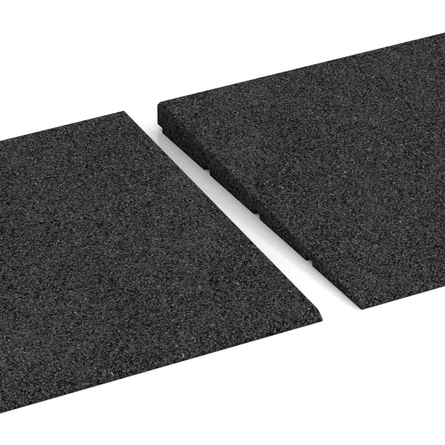 Le gros plan sur le système de connexion des revêtements de sol WARCO 2308 - Rampe de seuil 75 cm en couleur Anthracite. Les dimensions 750 x 300 x 25/8 mm.