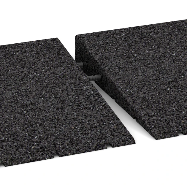 Le gros plan sur le système de connexion des revêtements de sol WARCO 2508 - Rampe de seuil 75 cm en couleur Anthracite. Les dimensions 75 x 30 cm | 8 < 50 mm.