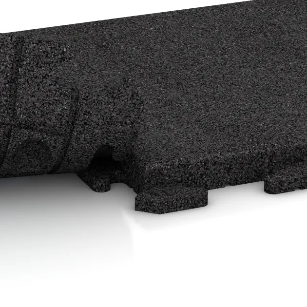 Le gros plan sur le système de connexion des revêtements de sol WARCO 1386 - Dalles pour allées Classic en couleur Anthracite. Les dimensions 500 x 500 x 40 mm.