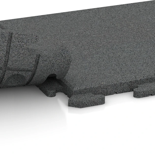 Le gros plan sur le système de connexion des revêtements de sol WARCO 1251 - Dalle de terrasse Classic en couleur Gris ardoise. Les dimensions 50 x 50 x 3 cm | 0,25 m².