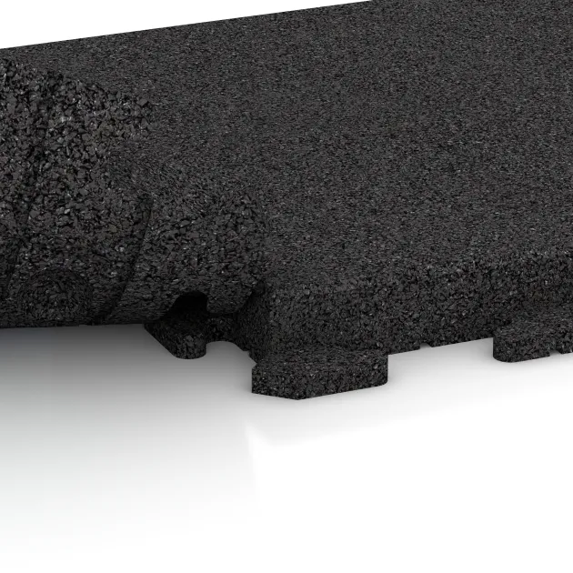Le gros plan sur le système de connexion des revêtements de sol WARCO 1478 - Dalle de trottoir en couleur Anthracite. Les dimensions 500 x 500 x 50 mm.