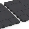 Le gros plan sur le système de connexion des revêtements de sol WARCO 6329 - Motif bloc – Dalle clipsable en couleur Ardoise. Les dimensions 38,5 x 38,5 x 2 cm.