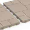 Le gros plan sur le système de connexion des revêtements de sol WARCO 6331 - Motif bloc – Dalle clipsable en couleur Vanille. Les dimensions 38,5 x 38,5 x 2 cm.