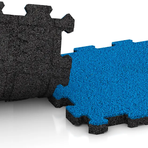 Le gros plan sur le système de connexion des revêtements de sol WARCO 4415 - Dalle plage de piscine sans joints en couleur Bleu ciel. Les dimensions 306 x 306 x 20 mm.
