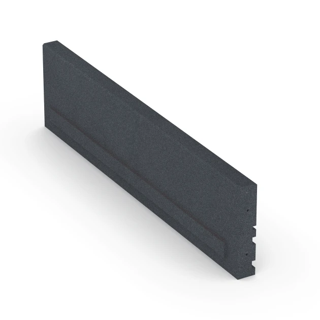 Le gros plan sur le système de connexion des revêtements de sol WARCO 6213 - Bordure technique en couleur Gris ardoise. Les dimensions 100 × 5 × 25 cm.