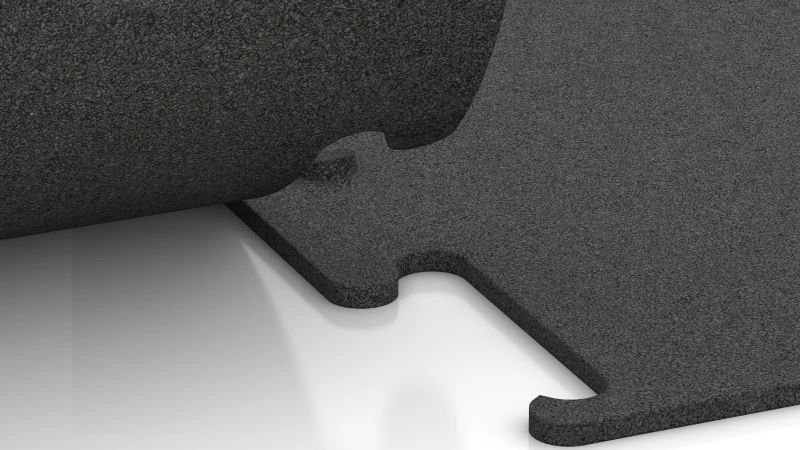 Connexion puzzle découpée sans chanfrein