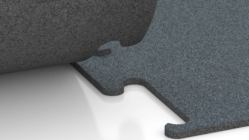 Connexion puzzle découpée sans chanfrein