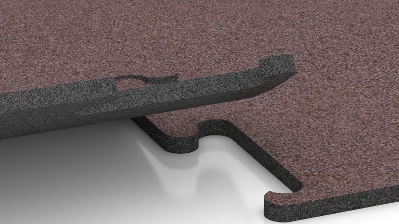 Connexion puzzle découpée sans chanfrein