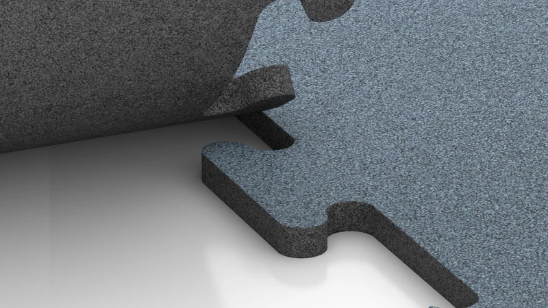 Connexion puzzle découpée sans chanfrein