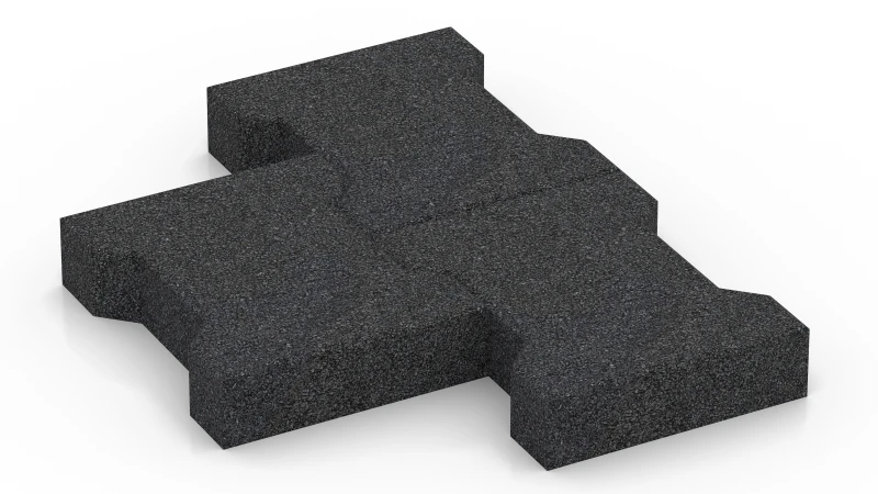Assemblage en forme de demi-T – Pavé autobloquant