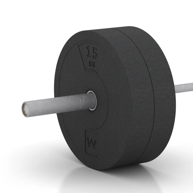 Le gros plan sur le système de connexion des revêtements de sol WARCO 6086 - Disque bumper en couleur Anthracite. Les dimensions 15 kg | ø 45,4 x 8,61 cm.