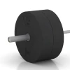 Le gros plan sur le système de connexion des revêtements de sol WARCO 6090 - Bumper Plate Slim en couleur Anthracite. Les dimensions 25 kg | ø 45,4 x 11,38 cm.