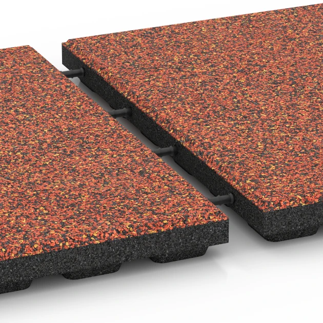 Le gros plan sur le système de connexion des revêtements de sol WARCO 6367 - Dalle terrasse Classic en couleur Etna. Les dimensions 50 x 50 x 4 cm.