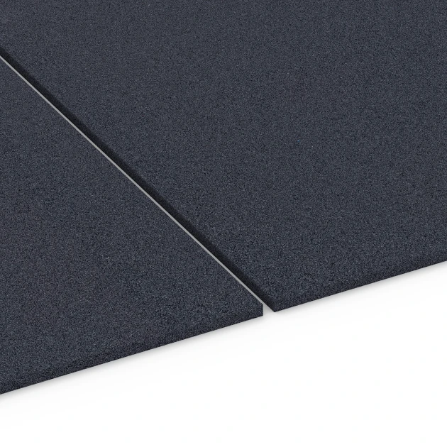 Le gros plan sur le système de connexion des revêtements de sol WARCO 6175 - Fitness Performance Elite Sol de Training en couleur Anthracite. Les dimensions 100 × 100 × 1,5 cm.