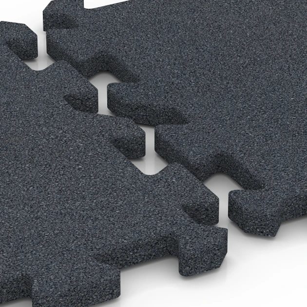Le gros plan sur le système de connexion des revêtements de sol WARCO 6993 - Dalles de terrain multisport en couleur Gris ardoise. Les dimensions 50 x 50 x 3 cm | 0,25 m².