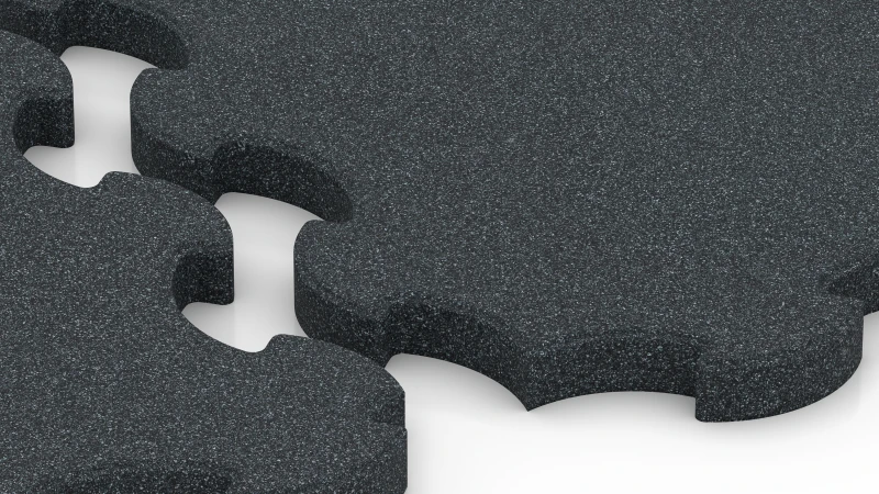 Connexion puzzle optimisée avec dents arrondies et chanfrein léger