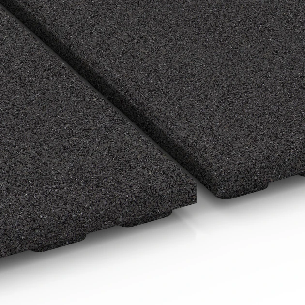 Le gros plan sur le système de connexion des revêtements de sol WARCO 6383 - Stallmatte Komfort en couleur Anthracite. Les dimensions 100 x 100 x 4 cm.