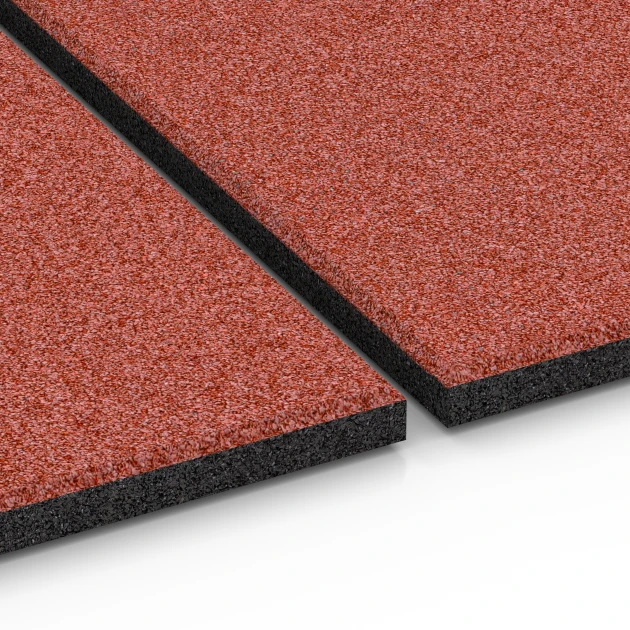 Le gros plan sur le système de connexion des revêtements de sol WARCO 6380 - Tapis d’écurie en couleur Rouge brique. Les dimensions 100 x 100 x 3 cm | 1,00 m².