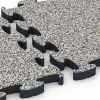 Le gros plan sur le système de connexion des revêtements de sol WARCO 6878 - Dalle Fitness Max en couleur Granit gris. Les dimensions 44,6 x 44,6 × 2,8 cm.