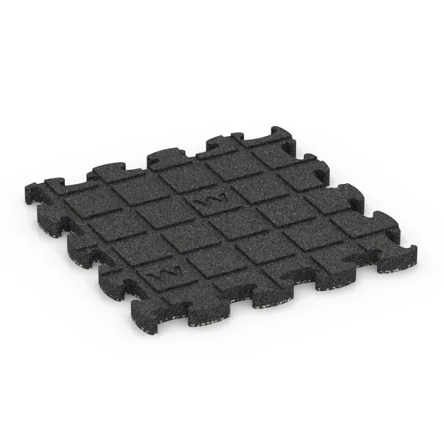 Le gros plan sur le système de connexion des revêtements de sol WARCO 6769 - Dalle bord de piscine en couleur Granit gris foncé. Les dimensions 30 x 30 x 1,8 cm.