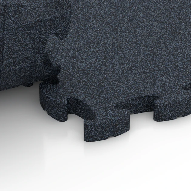 Le gros plan sur le système de connexion des revêtements de sol WARCO 6961 - Fitness Premium sol sportif en couleur Anthracite. Les dimensions 45,9 x 45,9 x 2,8 cm.