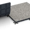 Le gros plan sur le système de connexion des revêtements de sol WARCO 7133 - Revêtement sportif extérieur en couleur Granit gris. Les dimensions 60 x 60 x 3 cm | 0,36 m².