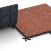 Le gros plan sur le système de connexion des revêtements de sol WARCO 7136 - Revêtement sportif extérieur en couleur Etna. Les dimensions 60 x 60 x 3 cm | 0,36 m².