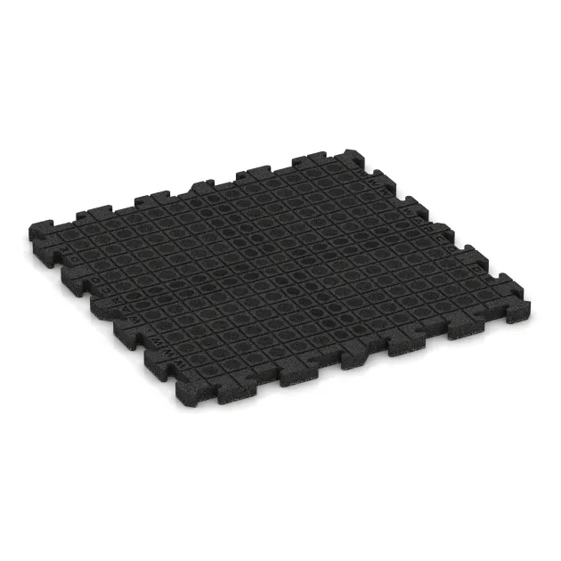 La vue du dessous ou de la face inférieure, c’est-à-dire la face inférieure de la pièce moulée WARCO 4056 - Revêtement sportif pour chiens HD au format 1000 x 1000 x 40 mm.