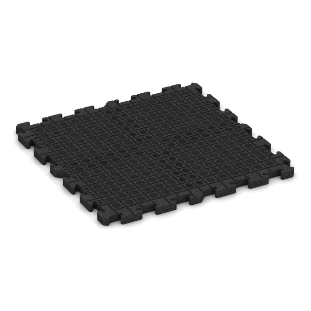 La vue du dessous ou de la face inférieure, c’est-à-dire la face inférieure de la pièce moulée WARCO 4070 - Dalle polyvalente pour chiens au format 100 x 100 x 4 cm | 1,00 m².