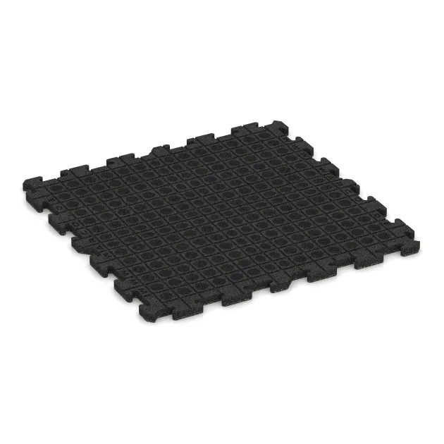 La vue du dessous ou de la face inférieure, c’est-à-dire la face inférieure de la pièce moulée WARCO 3212 - Revêtement d'aire de jeux au format 1000 x 1000 x 30 mm.