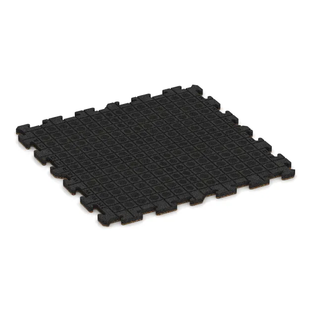La vue du dessous ou de la face inférieure, c’est-à-dire la face inférieure de la pièce moulée WARCO 5851 - Revêtement de sol clipsable Indoor au format 1000 x 1000 x 30 mm.