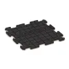La vue du dessous ou de la face inférieure, c’est-à-dire la face inférieure de la pièce moulée WARCO 4214 - Dalle sportive 1,8 cm au format 500 x 500 x 18 mm.