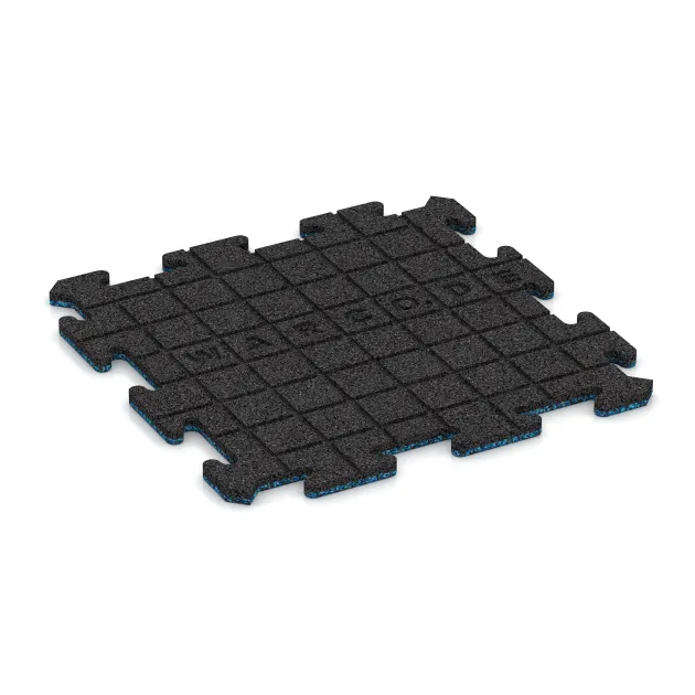 La vue du dessous ou de la face inférieure, c’est-à-dire la face inférieure de la pièce moulée WARCO 0053 - Dalle clipsable de terrasse au format 500 x 500 x 18 mm.