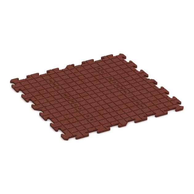 La vue du dessous ou de la face inférieure, c’est-à-dire la face inférieure de la pièce moulée WARCO 3960 - Revêtement sportif pour chiens HD au format 1000 x 1000 x 18 mm.