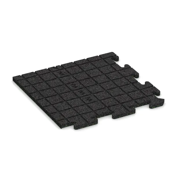 La vue du dessous ou de la face inférieure, c’est-à-dire la face inférieure de la pièce moulée WARCO 4796 - Dalle d’angle HD au format 485 x 485 x 18 mm.