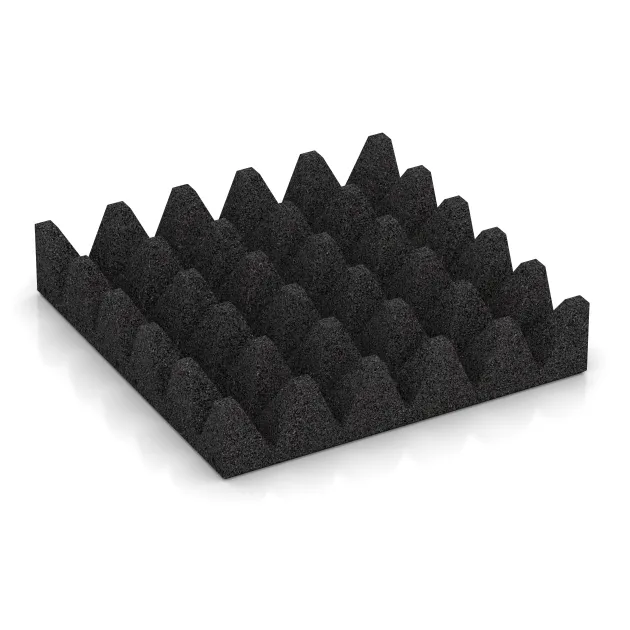 La vue du dessous ou de la face inférieure, c’est-à-dire la face inférieure de la pièce moulée WARCO 3836 - Dalle antichoc au format 500 x 500 x 100 mm.