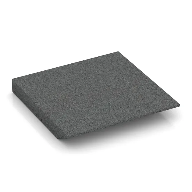 La vue du dessous ou de la face inférieure, c’est-à-dire la face inférieure de la pièce moulée WARCO 0490 - Dalle de coin (deux côtés biseautés) au format 500 x 500 x 65 mm.