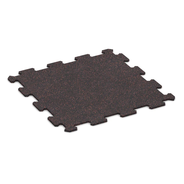 La vue du dessous ou de la face inférieure, c’est-à-dire la face inférieure de la pièce moulée WARCO 0912 - Sol de Fitness Compact au format 485 x 485 x 8 mm | 0,235 m².