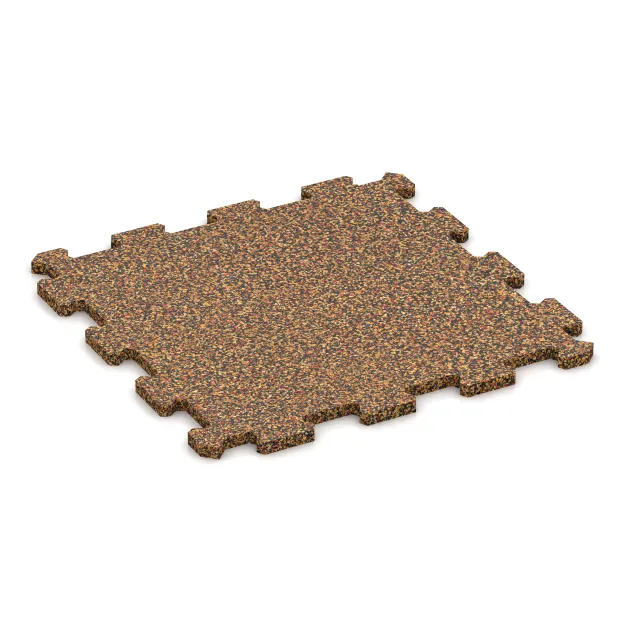 La vue du dessous ou de la face inférieure, c’est-à-dire la face inférieure de la pièce moulée WARCO 0962 - Sol de Fitness Compact au format 485 x 485 x 16 mm.