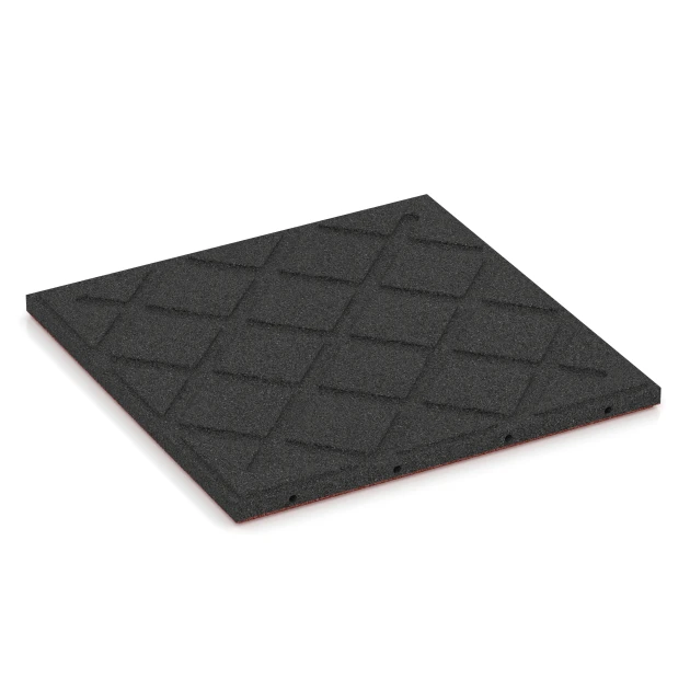 La vue du dessous ou de la face inférieure, c’est-à-dire la face inférieure de la pièce moulée WARCO 6179 - Dalle de terrasse Classic au format 50 x 50 x 3 cm | 0,25 m².