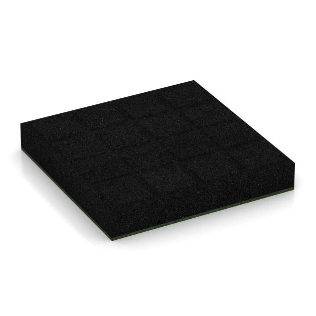 La vue du dessous ou de la face inférieure, c’est-à-dire la face inférieure de la pièce moulée WARCO 6273 - Dalle amortissante – 230 cm au format 50 x 50 x 8 cm.