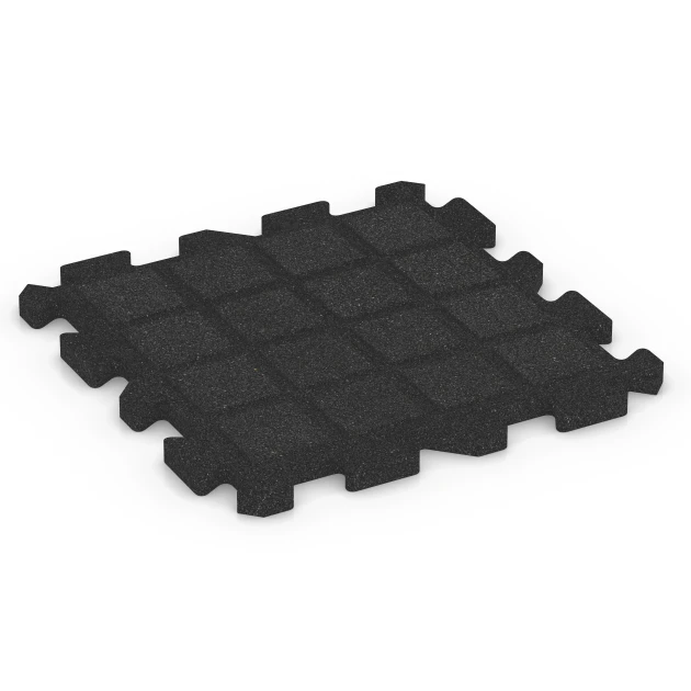 La vue du dessous ou de la face inférieure, c’est-à-dire la face inférieure de la pièce moulée WARCO 6987 - Dalles de terrain multisport au format 50 x 50 x 3 cm | 0,25 m².