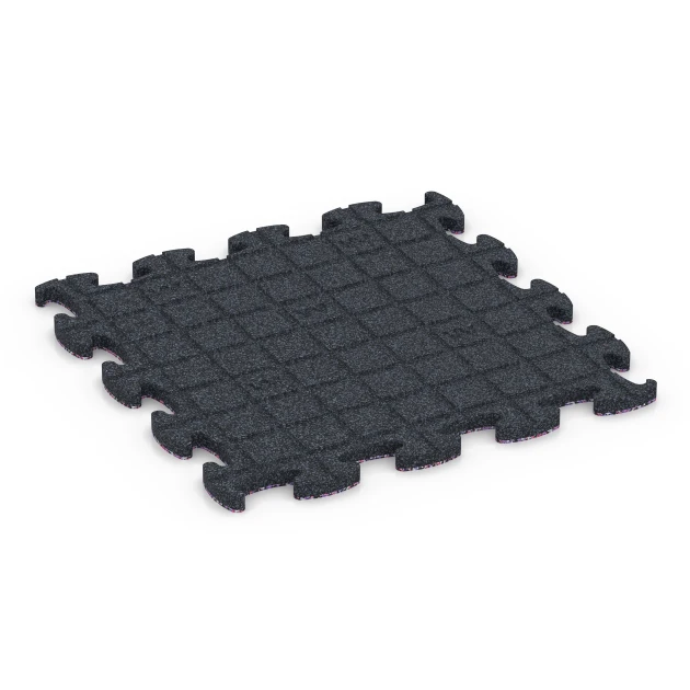 La vue du dessous ou de la face inférieure, c’est-à-dire la face inférieure de la pièce moulée WARCO 6783 - Dalle fitness gymnastique au format 44,6 x 44,6 x 1,8 cm.