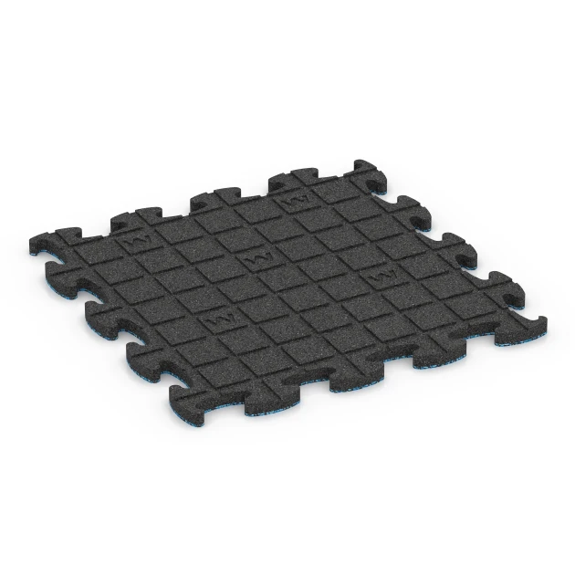 La vue du dessous ou de la face inférieure, c’est-à-dire la face inférieure de la pièce moulée WARCO 6830 - Fitness Active dalle au format 46 x 46 x 1,8 cm.