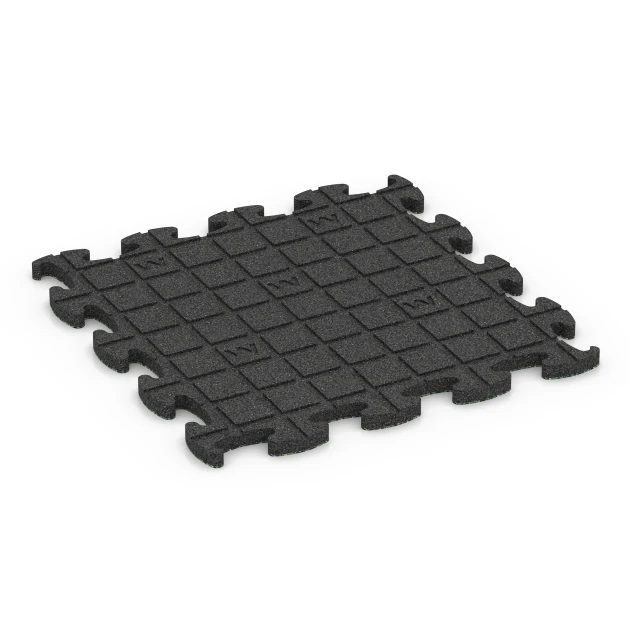 La vue du dessous ou de la face inférieure, c’est-à-dire la face inférieure de la pièce moulée WARCO 6861 - Dalle Fitness Max au format 46 x 46 x 1,8 cm.
