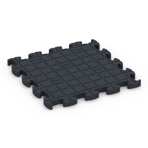 La vue du dessous ou de la face inférieure, c’est-à-dire la face inférieure de la pièce moulée WARCO 6846 - Fitness Active dalle au format 44,6 x 44,6 × 2,8 cm.