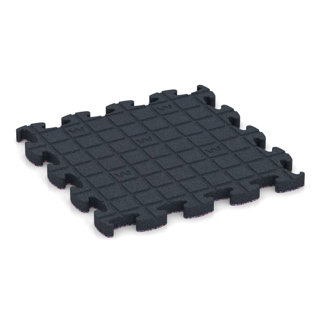 La vue du dessous ou de la face inférieure, c’est-à-dire la face inférieure de la pièce moulée WARCO 6882 - Dalle Fitness Max au format 44,6 x 44,6 × 2,8 cm.
