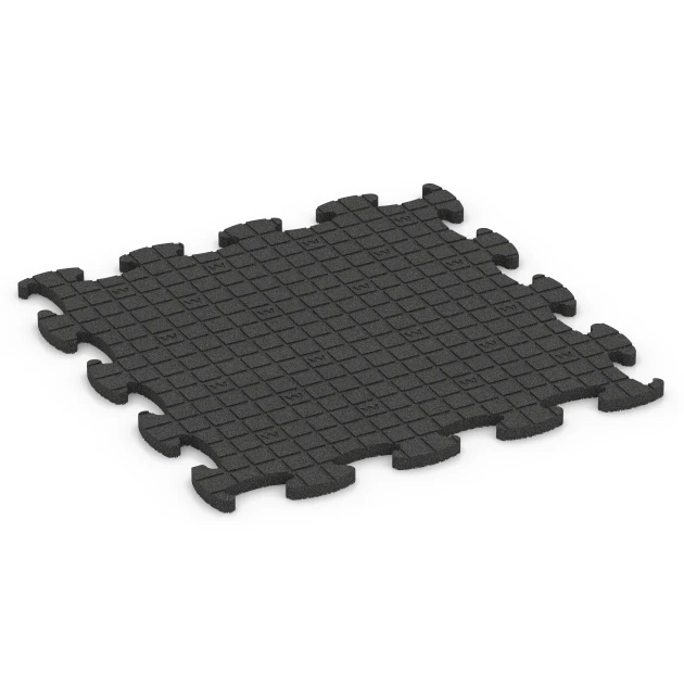 La vue du dessous ou de la face inférieure, c’est-à-dire la face inférieure de la pièce moulée WARCO 6886 - Dalle Fitness Max au format 98 x 98 x 2,8 cm.