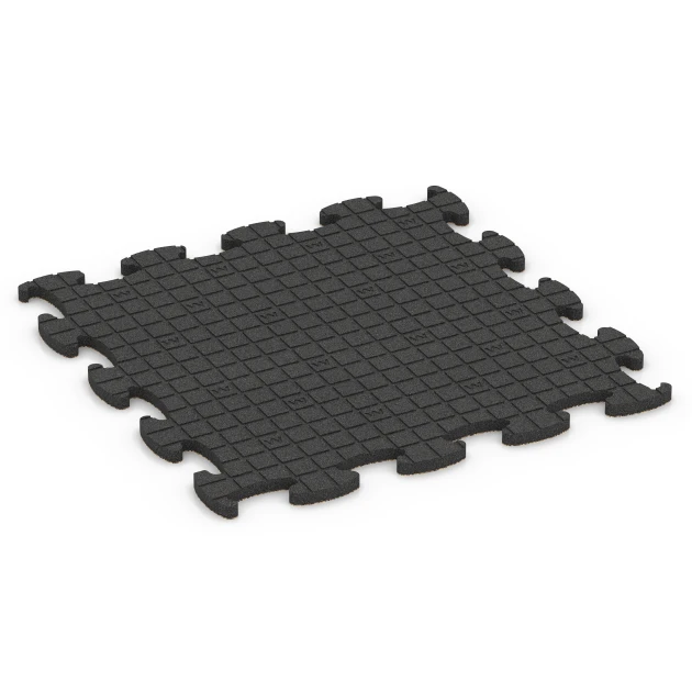 La vue du dessous ou de la face inférieure, c’est-à-dire la face inférieure de la pièce moulée WARCO 6894 - Dalle Fitness Max au format 98 x 98 x 2,8 cm.