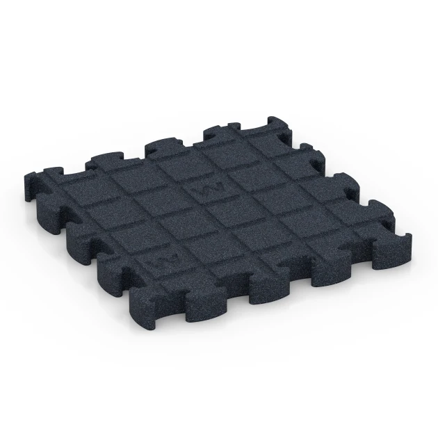 La vue du dessous ou de la face inférieure, c’est-à-dire la face inférieure de la pièce moulée WARCO 6965 - Fitness Premium sol technique au format 28,9 x 28,9 x 2,8 cm.